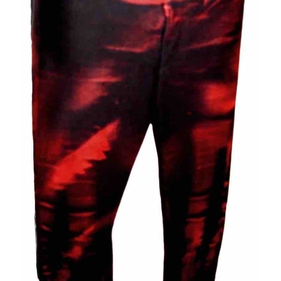 LeCheteau straight leg custom painted jeans, stretch small - Picture 2 of 4